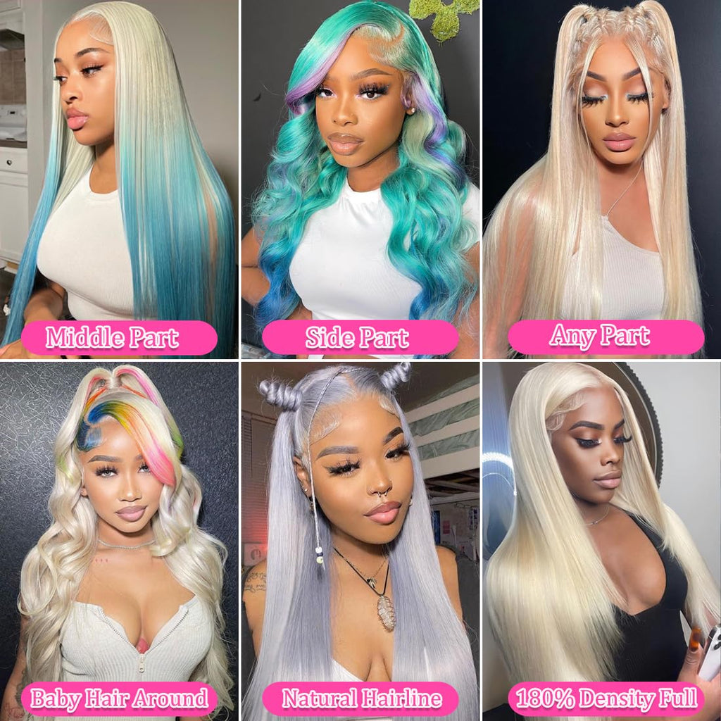 LETMIEO 30 Inch 613 Lace Front Wig Human Hair Blonde 13X6 HD Transparent Lace Front Wigs Human Hair 180% Density Blonde Glueless Wigs 613 HD Straight Lace Frontal Wig Pre Plucked